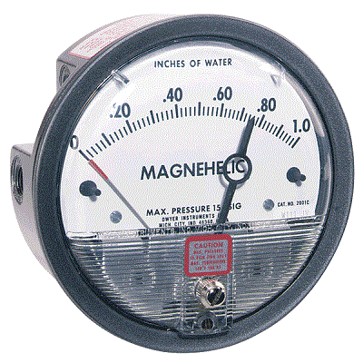 Dwyer 2001-ASF Magnehelic Differential Pressure Gauge 0-1" with Adjustable Signal Flag