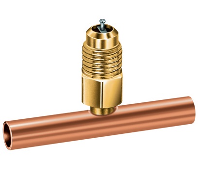 York S1-A31135 Unswaged Copper Braze Tee with Access Fitting 5/16" (Pack of 3)