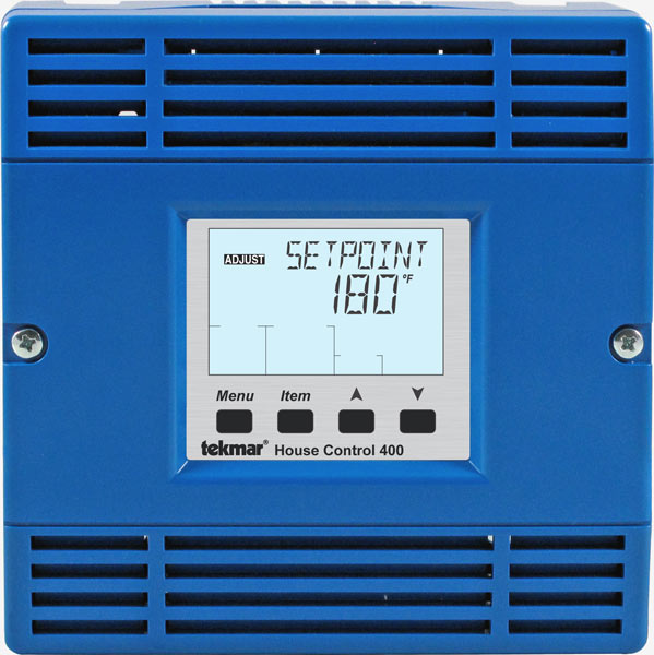 Tekmar 400 House Control TekmarNet for Boiler with DHW & Setpoint for 4-Zone Valves
