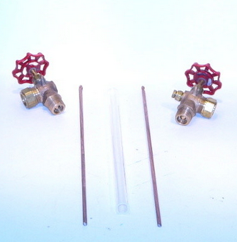 Conbraco 20-150-00 Water Gauge Bronze 1/2" [5/8" x 12" Glass O.D. X Length] Aluminum Wheel with Standard Glass and Rod