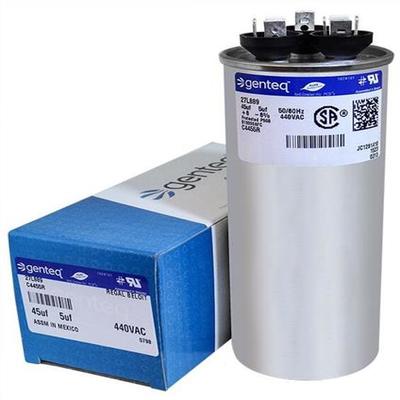 Genteq C4455R Dual Round Capacitor 440v 45+5MFD