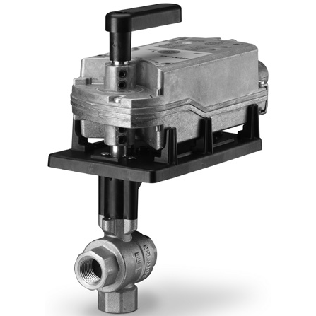 Siemens Building Technology 171F-10372 Three-Way Ball Valve Assembly 2" 100Cv 200 PSI Valve Body Normally Open with Spring Return Actuator