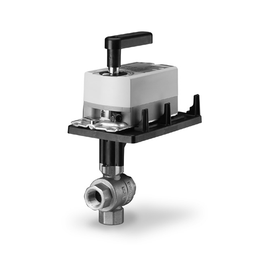 Siemens Building Technology 173C-10365S Three-Way Ball Valve Assembly 1-1/4" 25Cv 200 PSI Valve Body Normally Open with Non-Spring Return Actuator