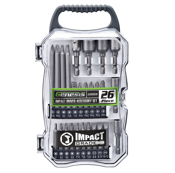 Genesis GAIDB26 Impact Driver Accessory Set 26-Piece