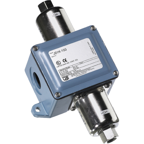 United Electric J21K-140-1520 Differential Pressure Switch 0-6 PSI with Adjustable Deadband