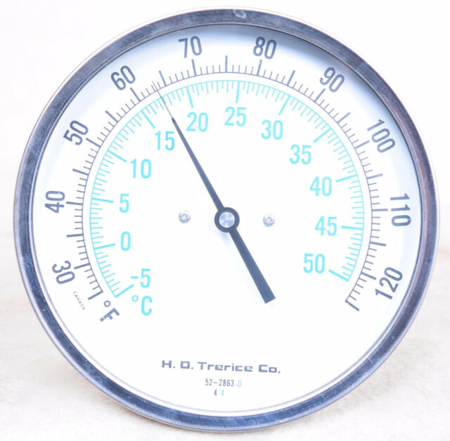 Trerice B85604-03 Adjustable Angle Bimetal Thermometer 5" Dial 4" Stem 25F to 125F (-5C to 50C)