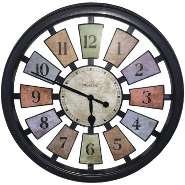 Westclox 36014 Round Colored Panels See-Through Clock 18"