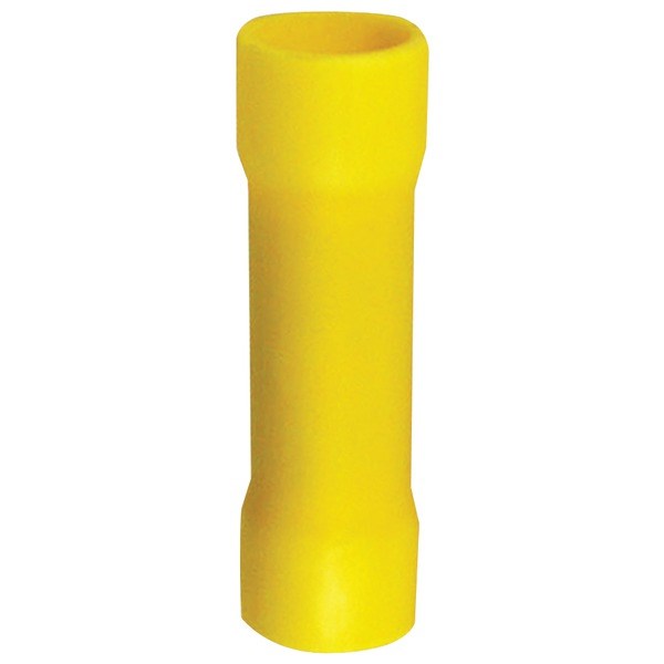 INSTALL BAY YVBC4 Vinyl Butt Connectors (Yellow, 4 Gauge, 25 pk)