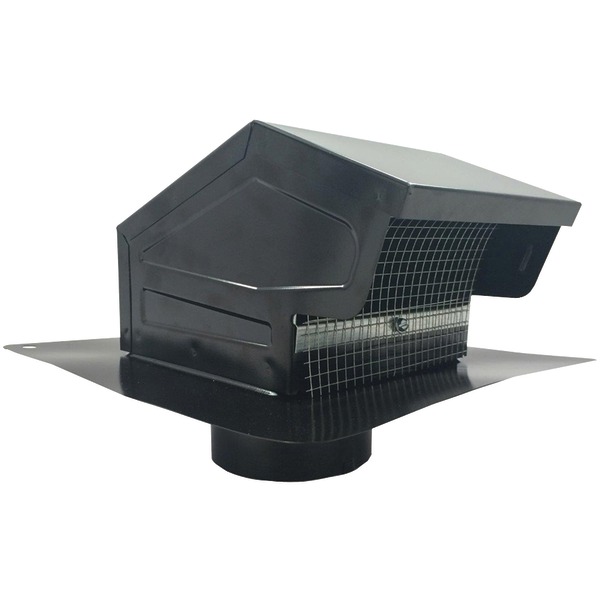 Builders Best 012635 Black Metal Roof Vent Cap (4" Collar)