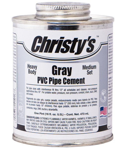 Christy RH-BGLV-PT Gray Heavy Pvc Cement Pint