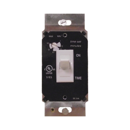 Marktime 42517 In-Wall Fan/Light Time Switch 1/3 HP 120V 60 Hz 500W