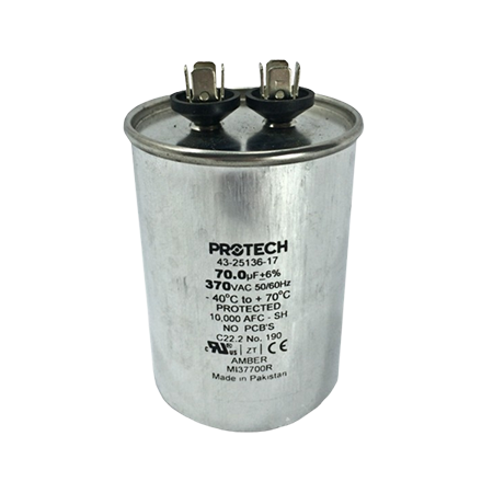 Rheem 43-25136-17 Single Round Run Capacitor 70 MFD 370 V