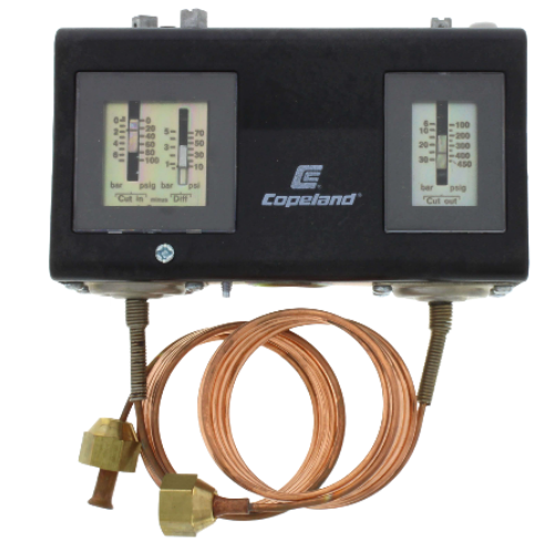 Copeland Compressor 985-CP2M-7K Dual Pressure Control Low 15" 0-100 PSI High 48" 100-450 PSI