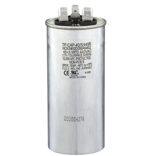 Hartland Controls CAP-40+5+440R Round Run Dual Capacitor 370+440V 40MFD