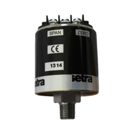Setra 2061100PG2M22T18NN Pressure Transducer 0-100 PSI Gauge 1/4" 0.1 to 5.1 VDC with Terminal Strip
