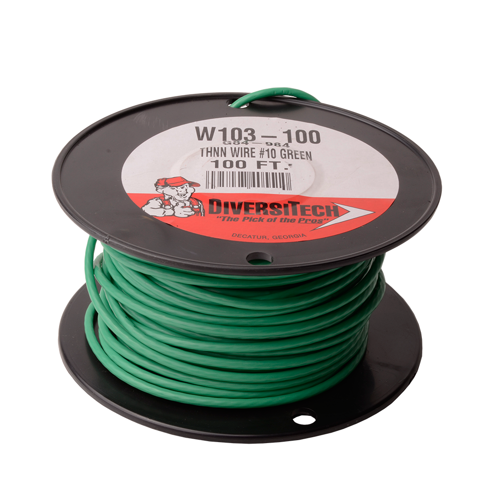 DiversiTech W103-100 Wire Copper 10G 100 ft. Green