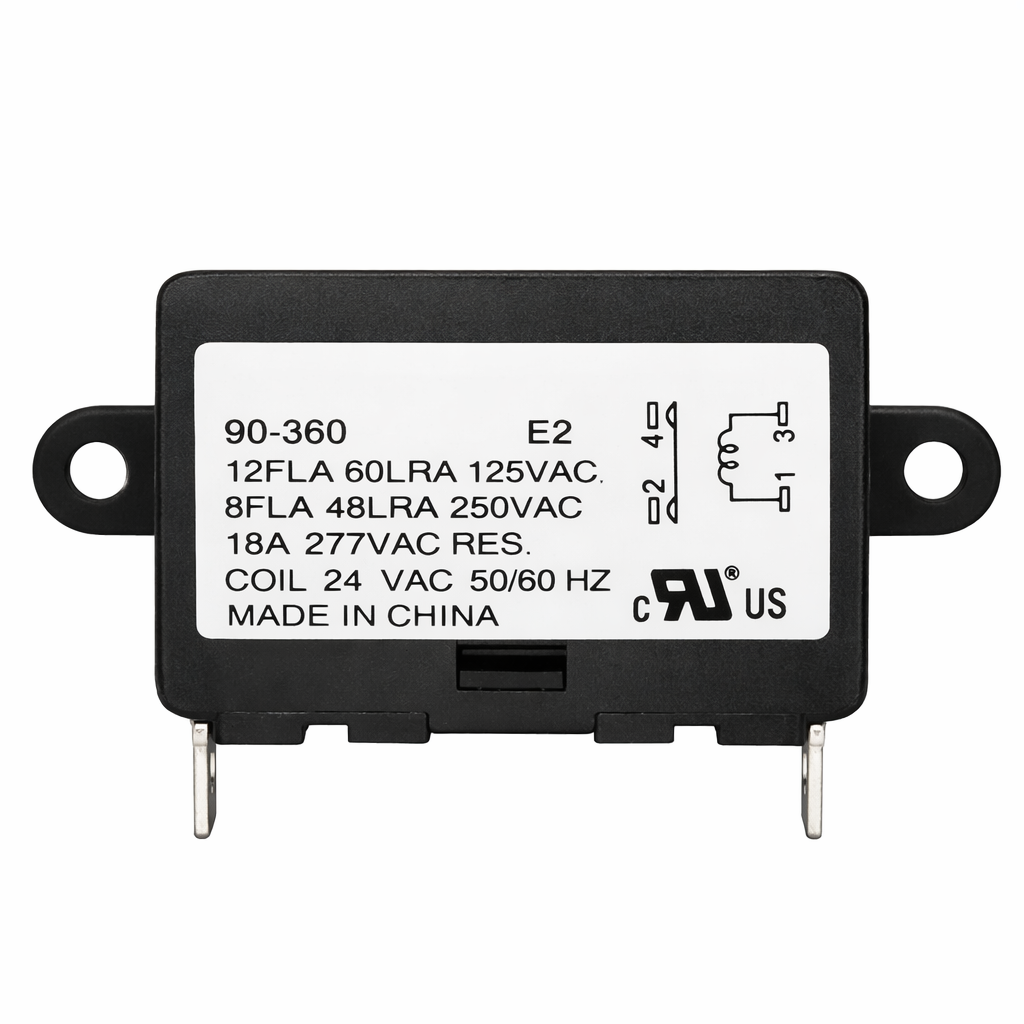 White-Rodgers 90-360 Heavy-Duty Enclosed Fan Relay Single Pole Normally Open 24 VAC 50/60 HZ 77 Ohms