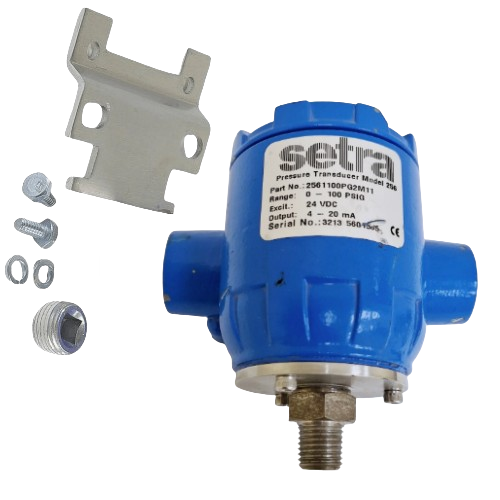 Setra 2561100PG2M11 Pressure Transducer 0-100 PSI Gauge 1/4" 4-20 mA