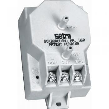 Setra 2651005WD2BT1C Low Differential Pressure Transducer  0 to 5" WC, 24 VDC 0 - 5 VDC Terminal Strip