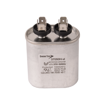 DiversiTech 37050H Single Oval Run Capacitor 5 MFD 370V