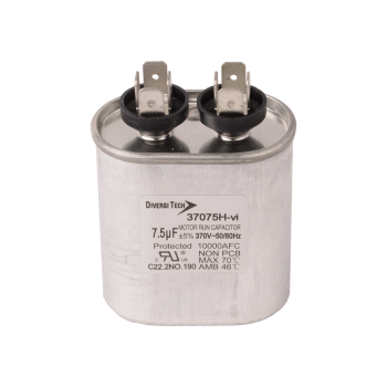 DiversiTech 37075H Single Oval Run Capacitor 7.5 MFD 370V