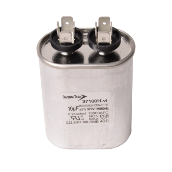 DiversiTech 37100H Single Oval Run Capacitor 10 MFD 370V