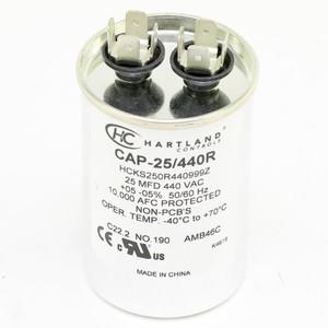 Hartland Controls CAP-25+440R Round Run Dual Capacitor 370+440V 25MFD