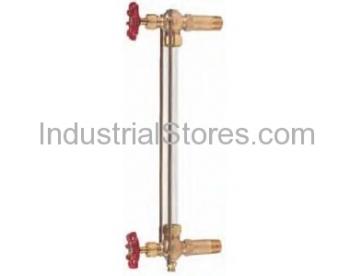 Conbraco 21-104-00 Water Gauge Rough Bronze with Extended Shank 1/2" [5/8" X 12" Glass O.D. & Length] Aluminum Wheel Type Standard Gauge with Standard Glass and Rod