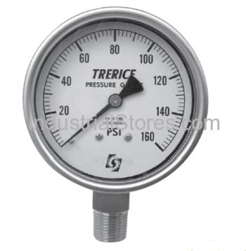 Trerice 700LFSS4002LA120 4 Dial0-160 psi 1/4 Bottom Liquid Fill Stainless Steel