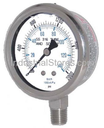 Kodiak Controls KC301L40400 Gauges & Accesories 4" Dial 1/4" Bottom Mount 0/400psi