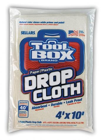 TOOLBOX 27410 Drop Cloths Paper/Plastic 4-ft x 10-ft (15 per case)