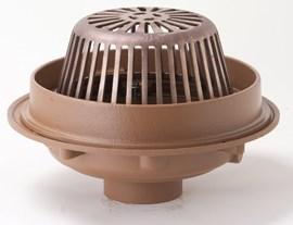 JRS 1080Y04-CID-E04-RDP Roof Drain Water Dam No-Hub Outlet Cast Iron Dome 4" Extension