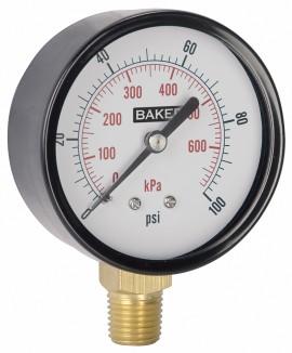 Baker LVBNA-15P Pressure Gauge 0-15 PSI