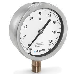 Ashcroft 451009A02L-0/100 Pressure Gauge 4.5 0-100# 1/4L