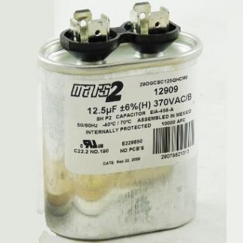 Mars 12909 Single Oval Run Capacitor 125 MFD 370V
