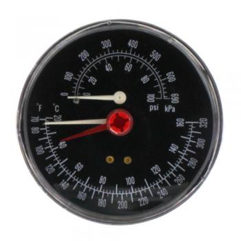 Weil McLain 380-000-000 Temperature & Pressure Gauge 60-360F 0-75psi 1/4"