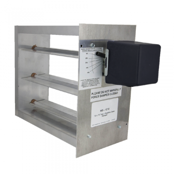 iO HVAC Controls HD-0606 Rectangular 2-Position Damper with 24V Spring Return Actuator 6" X 6"