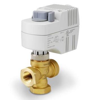 Siemens Building Technology 240-00234 Three-Way Zone Valve Assembly 1/2" 4.0Cv Valve Body & 120V Normally Closed Spring Return Actuator