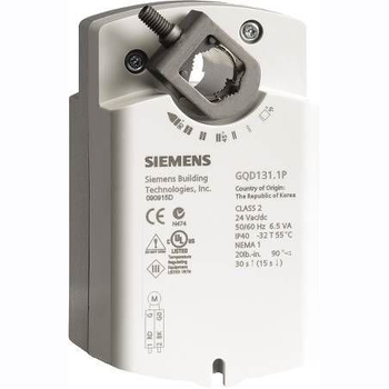 Siemens Building Technology GQD131.1P OpenAir Rotary Damper Actuator 24V Spring Return 20psi Floating Control Signal