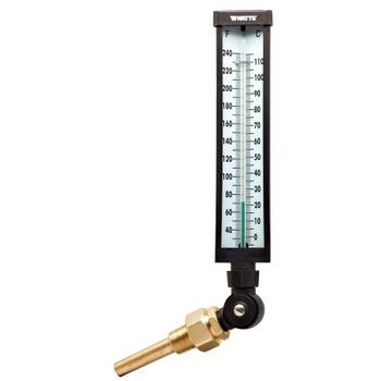 Watts 0121729 Liquid-Fill Angle Thermometer 9" (LFTA-9-3.5 30-240)