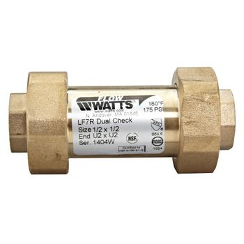 Watts 0072206 Lead Free Dual Check Valve 1/2" X 1/2" (LF7RU2-U2)