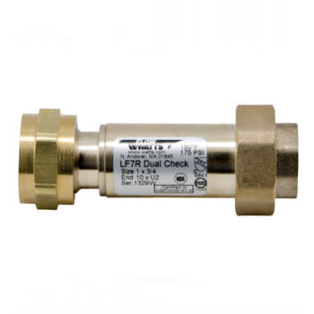 Watts 0072207 Lead Free Dual Check Valve 1" X 3/4" (LF7R10-U2)
