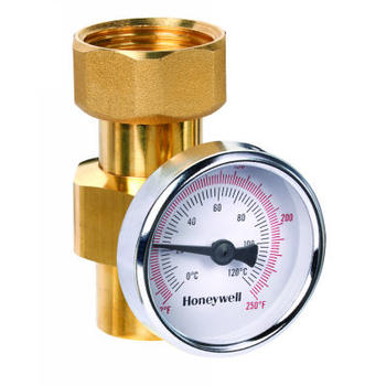 Honeywell AM1-TG101-US-LF Thermostatic Mixing Valve with Temperature Gauge 3/4" Sweat Tail Piece