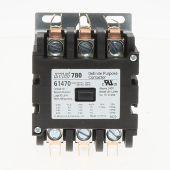 Mars 61470 Definite Purpose 3-Pole Contactor 24V 60A