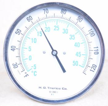 Trerice B85604-03 Adjustable Angle Bimetal Thermometer 5" Dial 4" Stem 25F to 125F (-5C to 50C)
