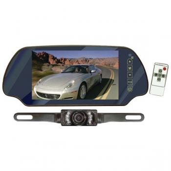 PYLE PLCM7200 7" TFT Mirror Monitor/Backup Night Vision Camera Kit (Without Bluetooth(R))