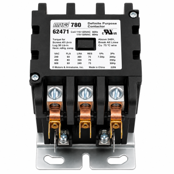 Mars 62471 Definite Purpose Contactor 60 A 120V 3-Pole 30 HP