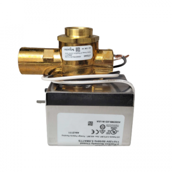 Erie VT3343G13B020 Two-Position Zone Valve & Spring Return Valve Assembly for General Service 3-Way 3/4" Inverted Flare 4.0Cv General Close-Off Normally Closed 110V @ 60Hz 120V @ 50Hz 18" Leads