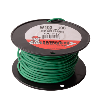 DiversiTech W103-100 Wire Copper 10G 100 ft. Green