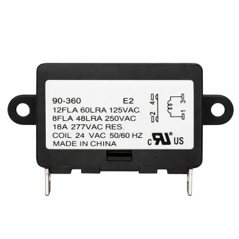 White-Rodgers 90-360 Heavy-Duty Enclosed Fan Relay Single Pole Normally Open 24 VAC 50/60 HZ 77 Ohms